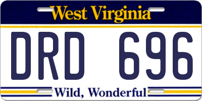 WV license plate DRD696