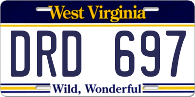 WV license plate DRD697