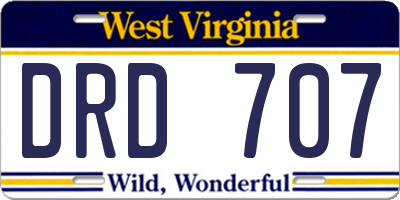 WV license plate DRD707