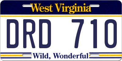 WV license plate DRD710