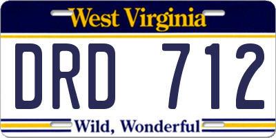 WV license plate DRD712