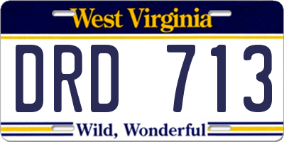 WV license plate DRD713