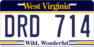 WV license plate DRD714