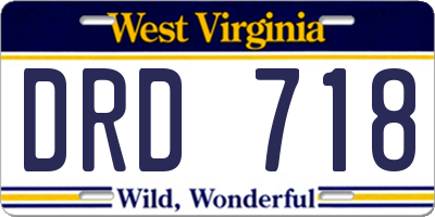WV license plate DRD718