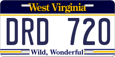 WV license plate DRD720