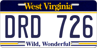 WV license plate DRD726