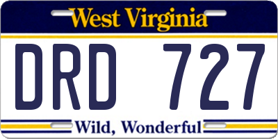 WV license plate DRD727