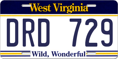 WV license plate DRD729