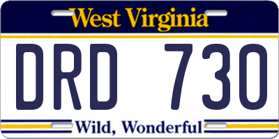 WV license plate DRD730
