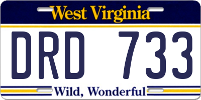 WV license plate DRD733