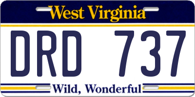 WV license plate DRD737