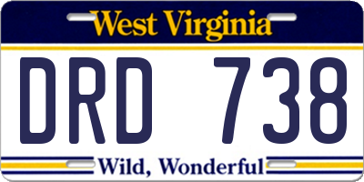 WV license plate DRD738