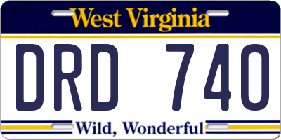 WV license plate DRD740