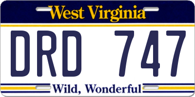 WV license plate DRD747
