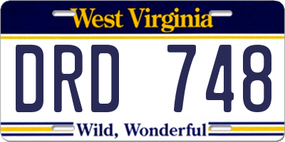 WV license plate DRD748