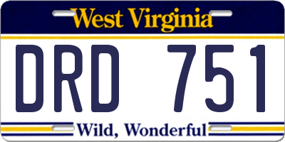WV license plate DRD751
