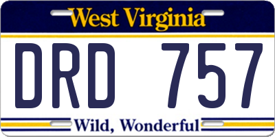WV license plate DRD757