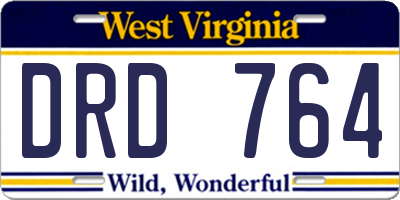 WV license plate DRD764