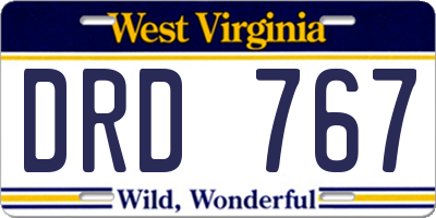 WV license plate DRD767