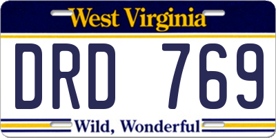 WV license plate DRD769