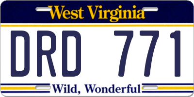 WV license plate DRD771