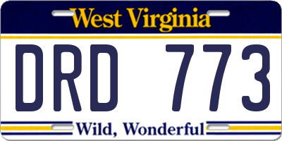 WV license plate DRD773