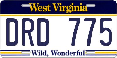 WV license plate DRD775