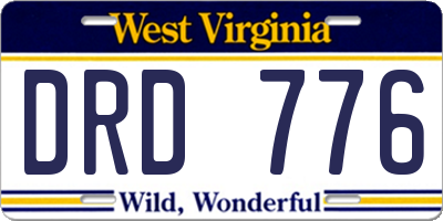 WV license plate DRD776