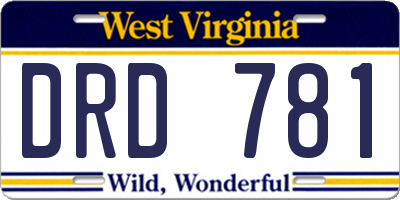 WV license plate DRD781