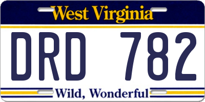 WV license plate DRD782