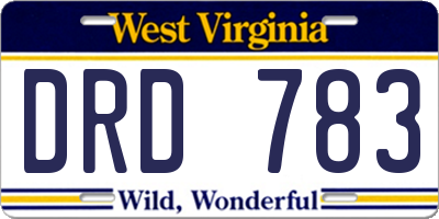 WV license plate DRD783