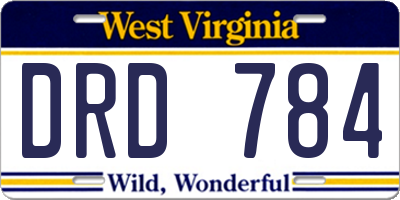 WV license plate DRD784