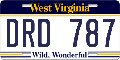 WV license plate DRD787