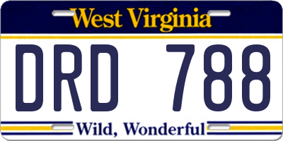 WV license plate DRD788