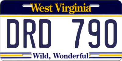 WV license plate DRD790