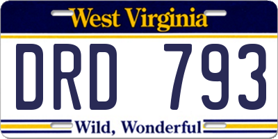 WV license plate DRD793
