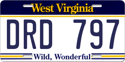WV license plate DRD797