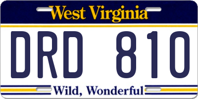WV license plate DRD810
