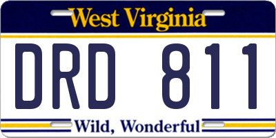 WV license plate DRD811