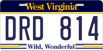 WV license plate DRD814