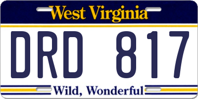 WV license plate DRD817