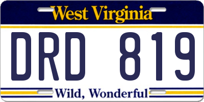 WV license plate DRD819