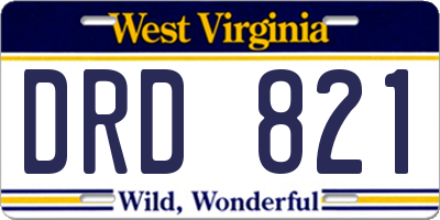 WV license plate DRD821