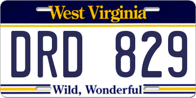 WV license plate DRD829