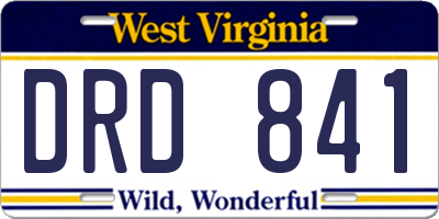 WV license plate DRD841