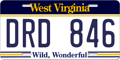 WV license plate DRD846