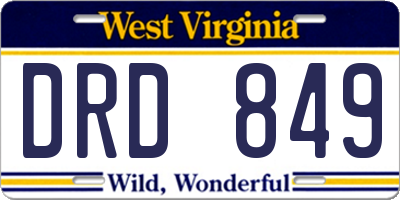 WV license plate DRD849