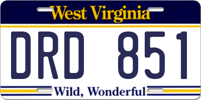 WV license plate DRD851