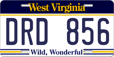 WV license plate DRD856