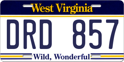 WV license plate DRD857